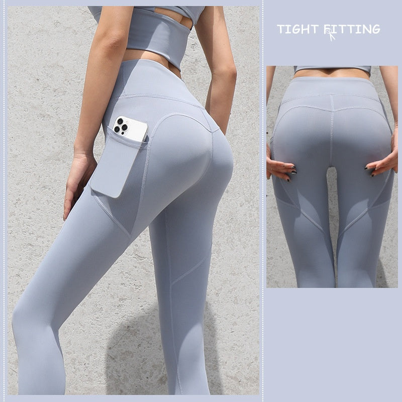 Seamless Sport-Leggings – Push-Up & High Waist mit Taschen