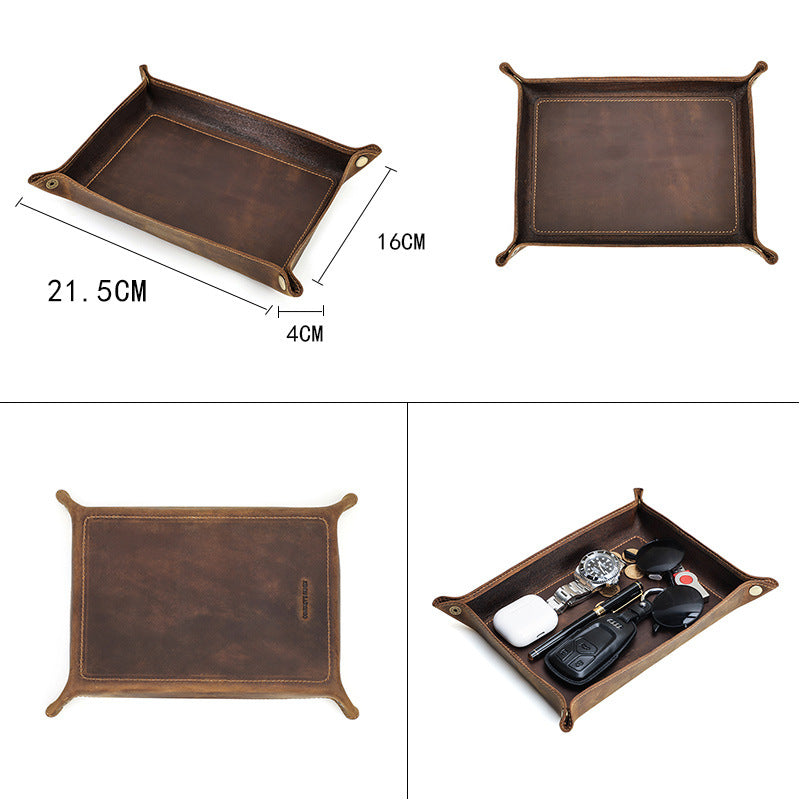 JONIQUE Premium Leder Ablage-Schale Retro | Valet Tray