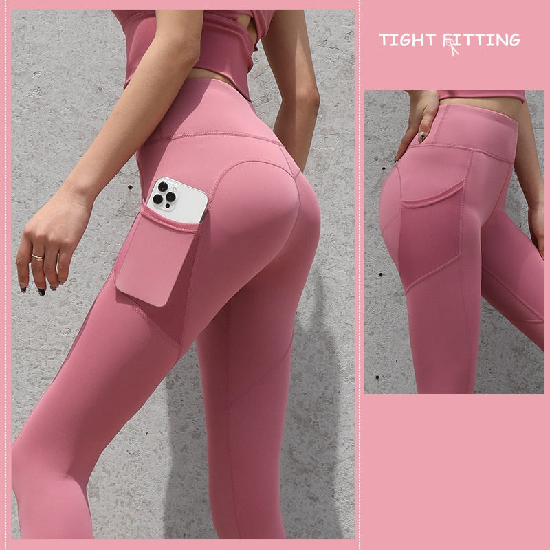 Seamless Sport-Leggings – Push-Up & High Waist mit Taschen