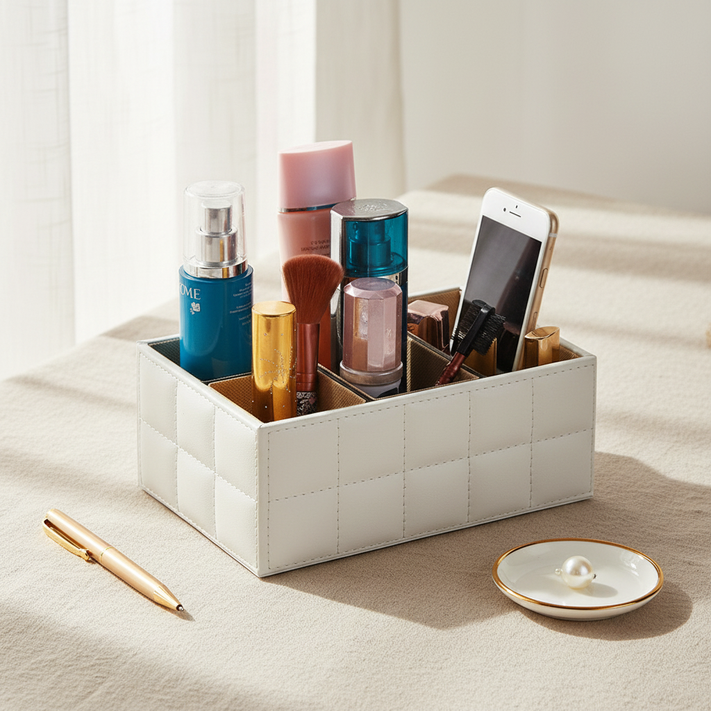 Bild 2 - Weißer Organizer auf Leinen